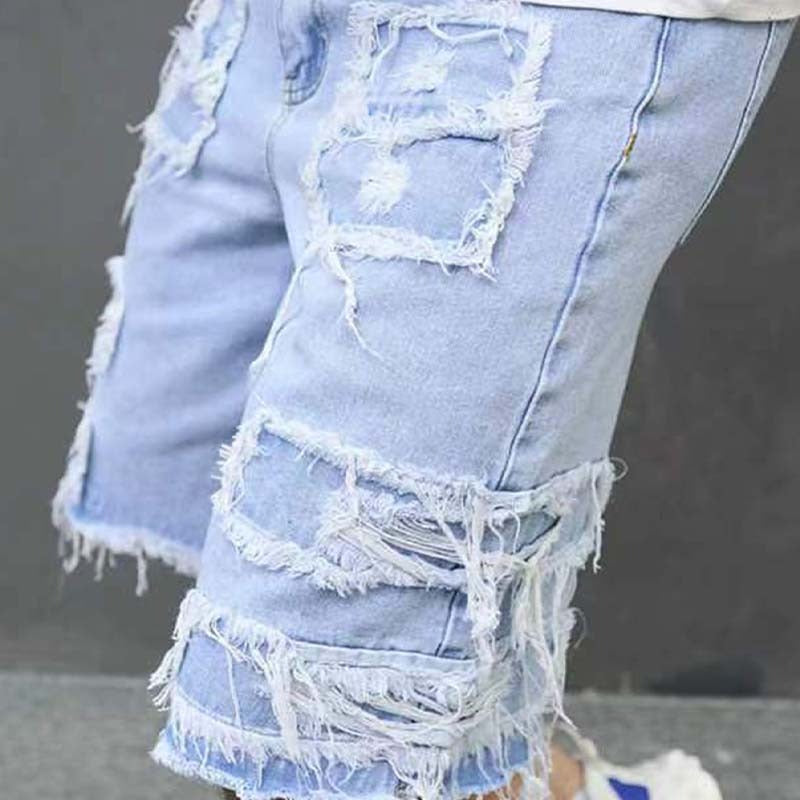 🩳 ¡50 % DE DESCUENTO! 🔥 Pantalones cortos de vaquero rasgados para hombre con detalles de flecos: estilo desenfadado y corte cómodo. Perfectos para los calurosos días de verano, los festivales o un look urbano relajado ☀️