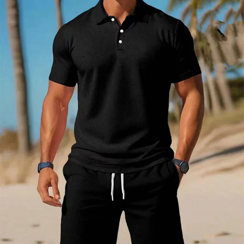👕 ¡DESCUENTO DEL 50 % POR TIEMPO LIMITADO! ✨ Conjunto de verano para hombre: polo y pantalones cortos, ligero y deportivo ✨