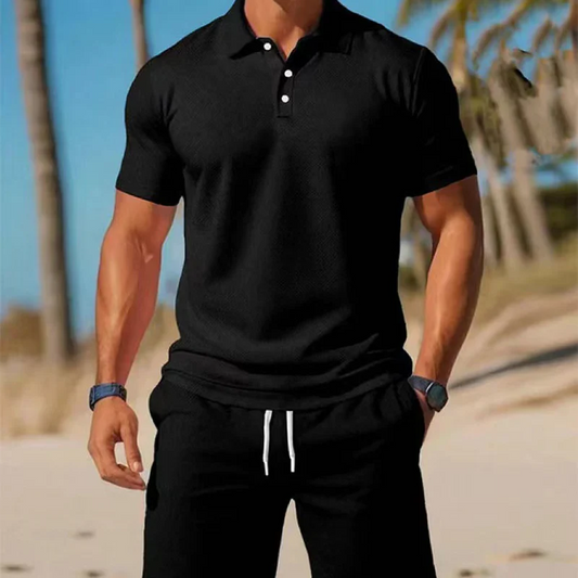 👕 ¡DESCUENTO DEL 50 % POR TIEMPO LIMITADO! ✨ Conjunto de verano para hombre: polo y pantalones cortos, ligero y deportivo ✨