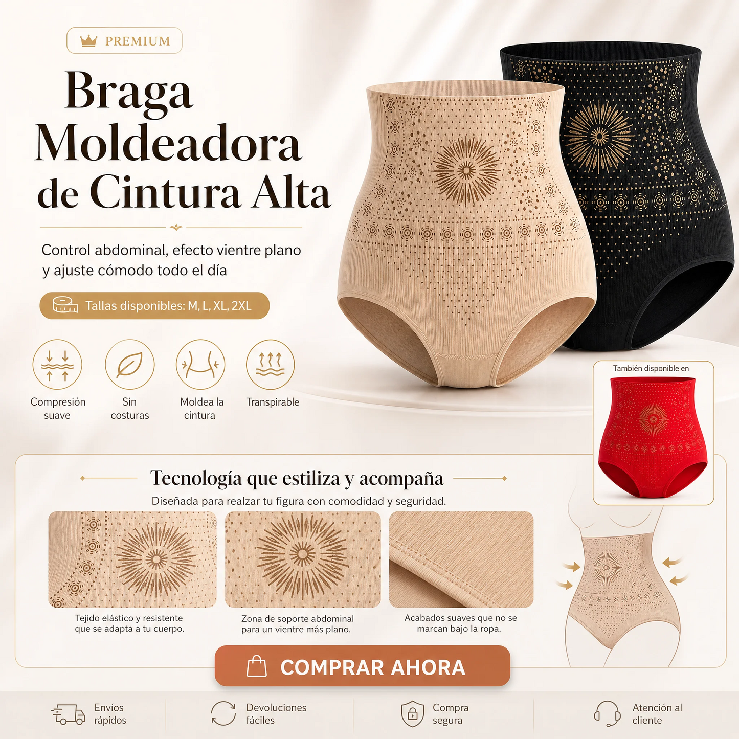 ¡SOLO POR TIEMPO LIMITADO, 50% DE DESCUENTO! ¡MÁS DE 50.000 VENDIDOS! Shorts moldeadores de talle alto
