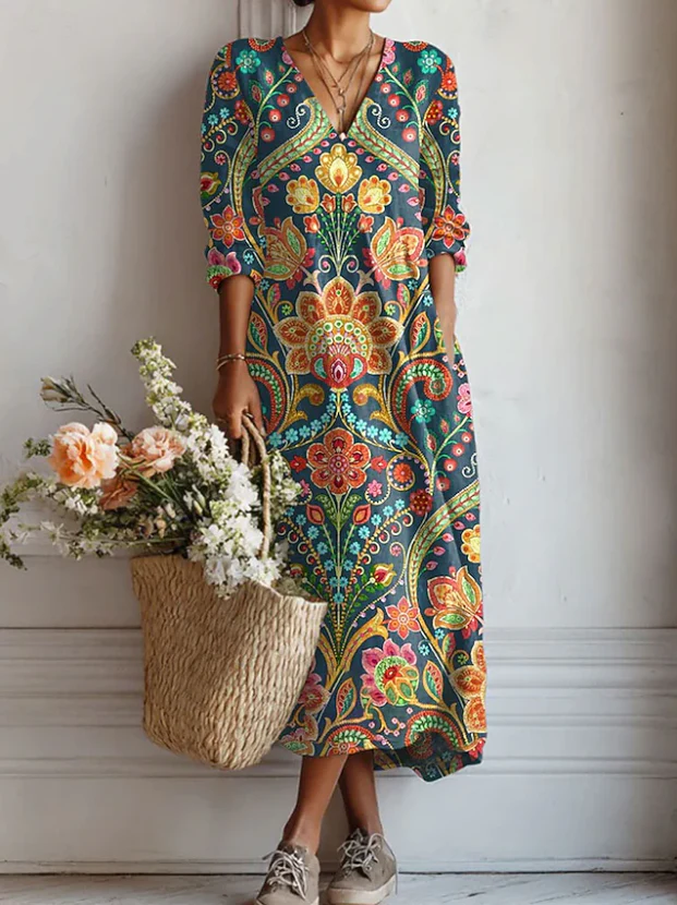 LEIRE | Vestido largo de estilo étnico